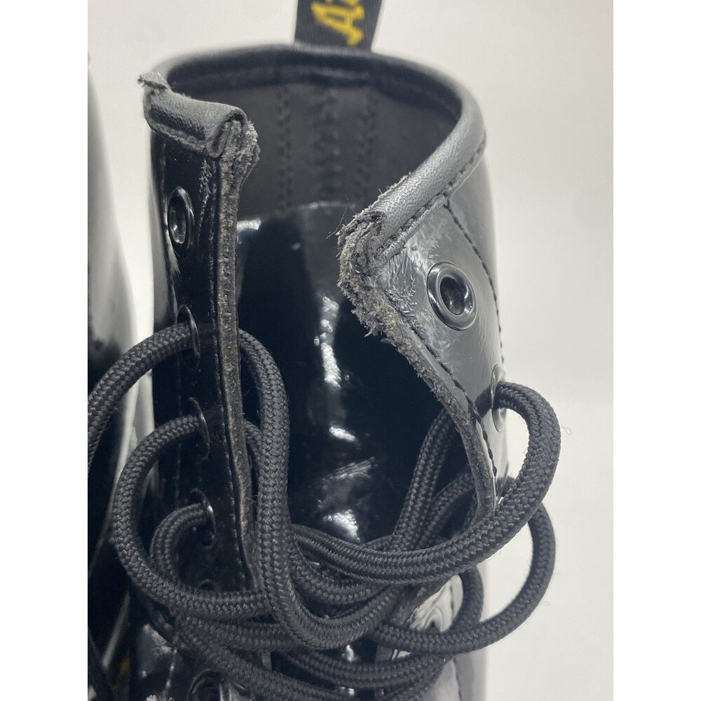 Dr. Martens Black Lace-Up Boots Patent Leather Size US W 7/ US M 6 1460W - Picture 10 of 11